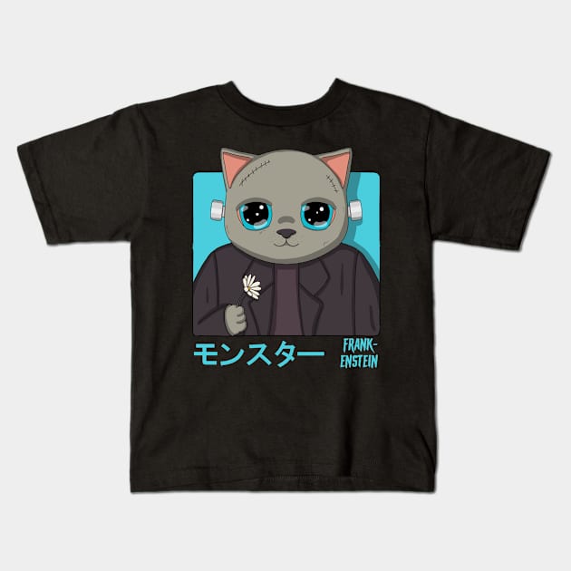 Frankenstein Neko Kids T-Shirt by Japanese Neko